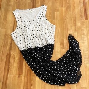 CATO Black And White Polka Dot Pattern Hi Low Dress Women’s Size XL